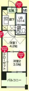 60 V-TOWER天神【19階】の間取り
