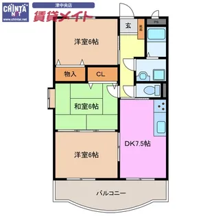 サウスヒルズA【2階】の間取り