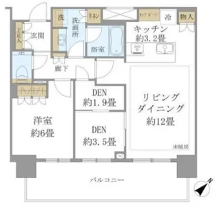 Brillia Tower浜離宮【30階】の間取り