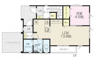 カイナル辻堂【1階】の間取り