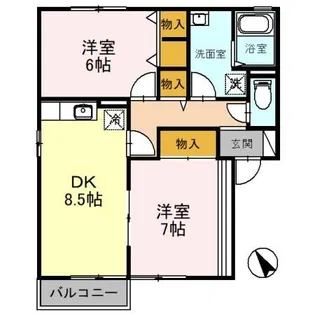 コーポグランデ B【2階】の間取り
