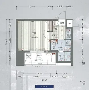 プレサンス大阪城公園ファーストシート【6階】の間取り