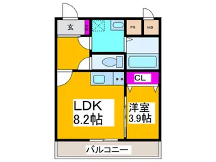 クローバーシエル初芝【3階】の間取り