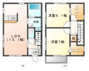 エール田向【1階】の間取り