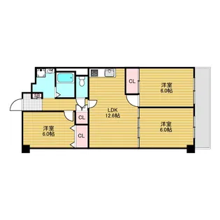 新大阪グランドハイツ1号棟【2階】の間取り