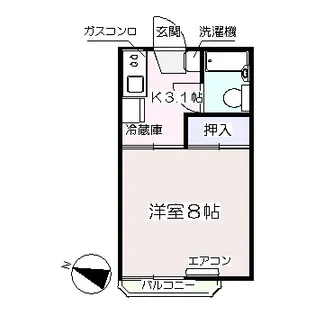 福島県郡山市田村町徳定字古屋敷【アパート】の間取り