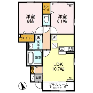 群馬県前橋市下大島町【アパート】の間取り
