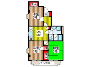 パ-ルメゾン矢作【2階】の間取り