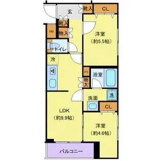 ジェノヴィア東向島スカイガーデン【3階】の間取り