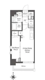 クレストコート白金高輪【8階】の間取り