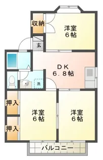 ラルーチェ旭【1階】の間取り