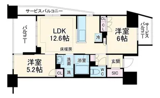 横須賀中央レジデンス【15階】の間取り