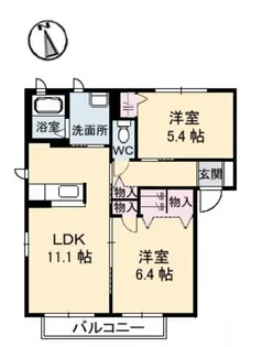 ハピネス・石田【1階】の間取り