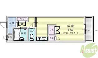 ビーバ江坂【2階】の間取り