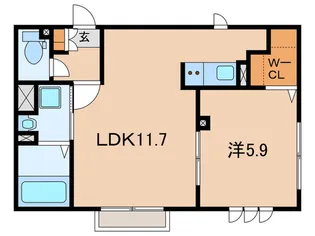 プレジール栄町【1階】の間取り
