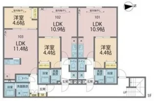 カインドネス八王子元横山町【1階】の間取り