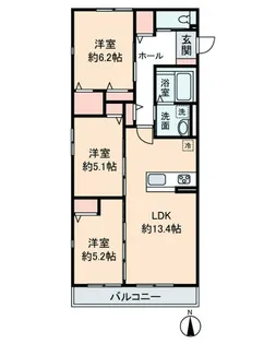 HEIM MAISON 庄内通駅東 A棟【3階】の間取り