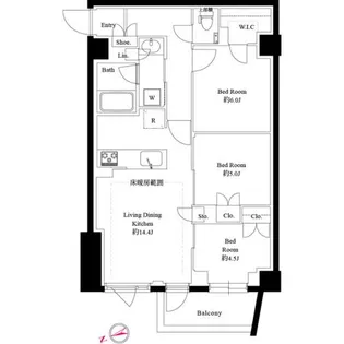 343レジデンス後楽園(オープンレジデンシア)【1階】の間取り