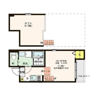 京都府京都市伏見区深草善導寺町【アパート】の間取り