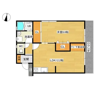 竹松ハイツ【3階】の間取り
