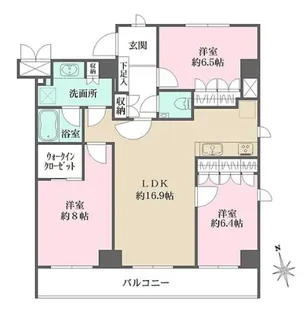 フィオレンテ田園調布【1階】の間取り