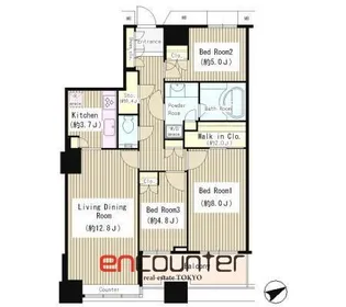 芝浦アイランド グローヴタワー【32階】の間取り