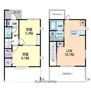 茨城県鉾田市菅野谷【アパート】の間取り