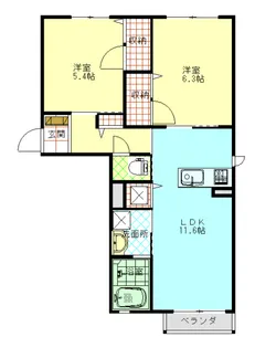シャーメゾンアプローゼ【1階】の間取り