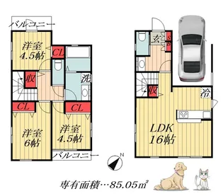 千葉県市川市原木4【一戸建】の間取り
