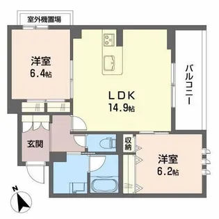 南丸之内 ShaMaison Hills【3階】の間取り