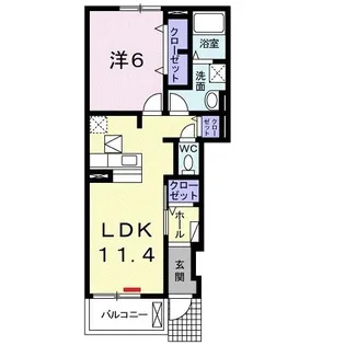 クレメントA・S【1階】の間取り