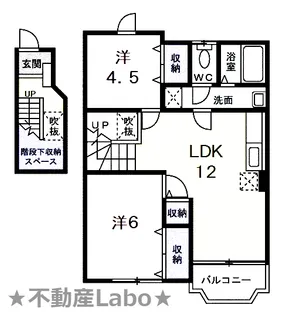 徳島県板野郡上板町上六條【アパート】の間取り