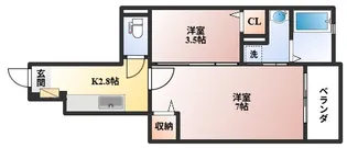 メゾン つくも【1階】の間取り