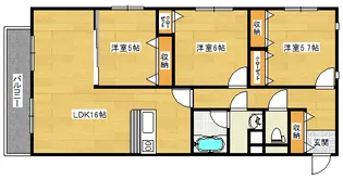 グランカドゥーK【5階】の間取り