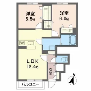 シャーメゾン オーブA【1階】の間取り
