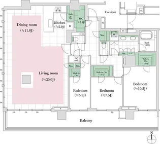 HARUMI FLAG PARK VILLAGE T棟【50階】の間取り