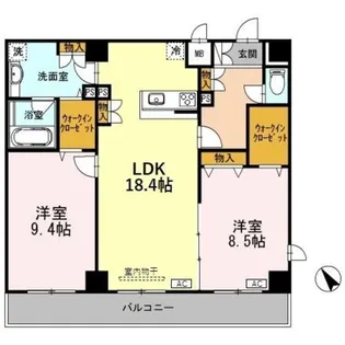 クレストスクエア【8階】の間取り