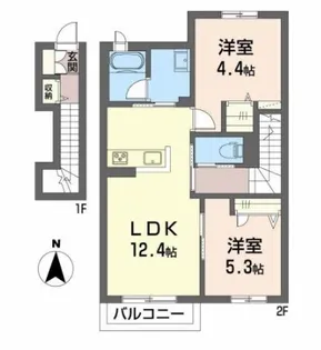 シャーメゾン上河原西 B棟【2階】の間取り