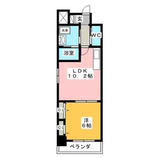 D&Designレジデンス鶴舞【8階】の間取り