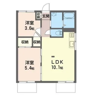コスモハイツI【1階】の間取り