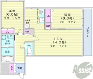 ラディア山鼻【3階】の間取り