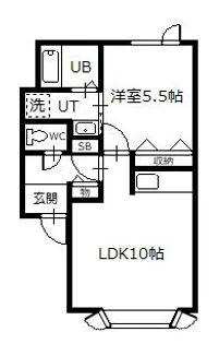 エスティウッド豊岡B棟【2階】の間取り