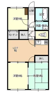 ユーミー和田山【2階】の間取り