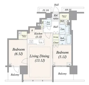 ブリリアタワー代々木公園クラッシィ【6階】の間取り