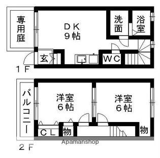 メゾンドアム アイリス【1階】の間取り