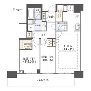 グランドメゾン新梅田タワー THE CLUB RESIDENCE【33階】の間取り