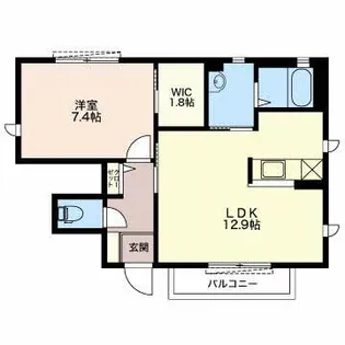 ディアコート上浜【1階】の間取り