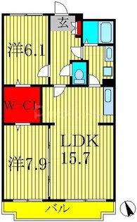 栗林クレス【3階】の間取り