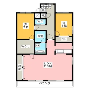 グランデール城東【3階】の間取り