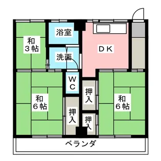 ビレッジハウス富木島【4階】の間取り
